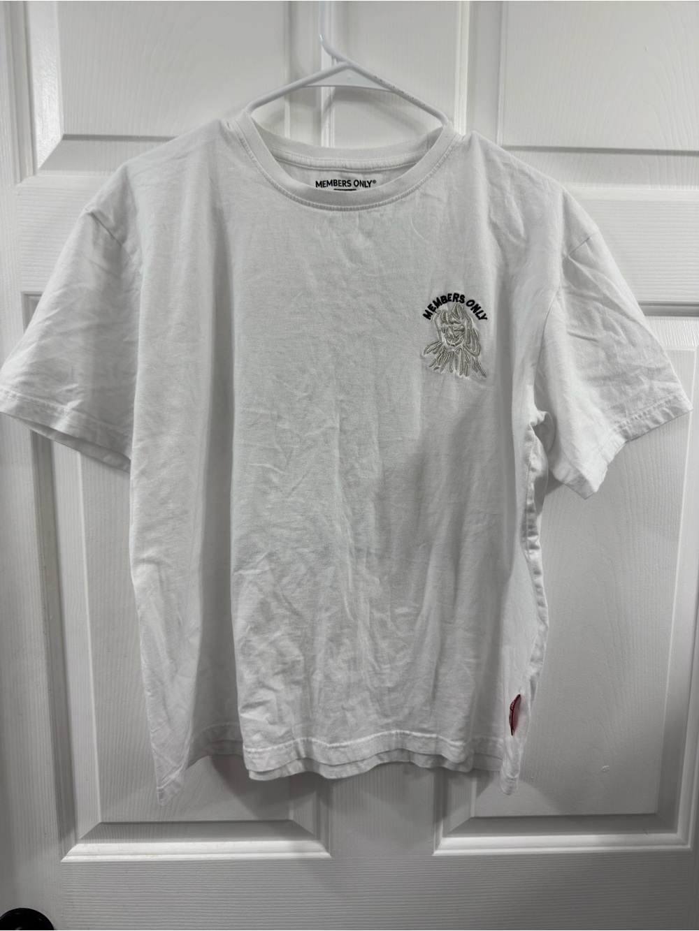Members Only White Short Sleeve Tee with Small Logo